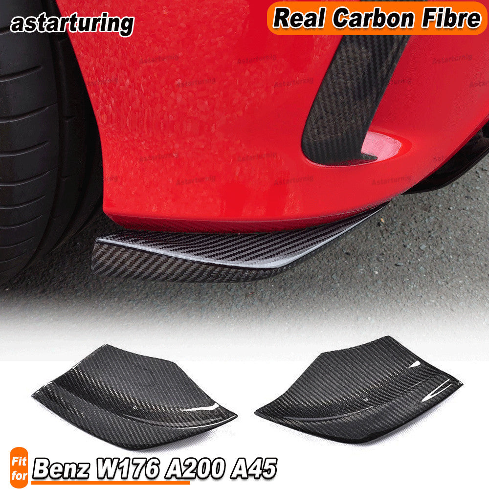 REAL CARBON Rear Bumper Splitter Spoiler Flaps for Mercedes W176 A200 A45 13-18