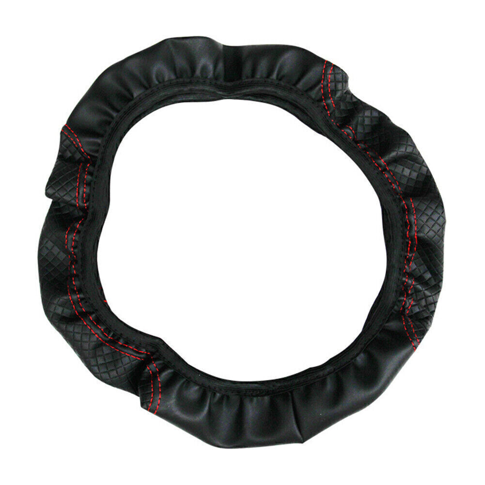 PU Leather Steering Wheel Cover Fit For 15/37-38CM Good Grip Car Accessories