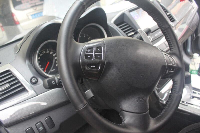 Car for Mitsubishi Lancer Evo 2008-2017 Carbon Fiber Steering Wheel Switch Cover