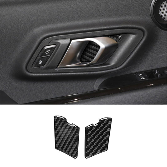 2Pcs Carbon Fiber Door Handle Bowl Cover Trim for Toyota Supra A90 2019-2022