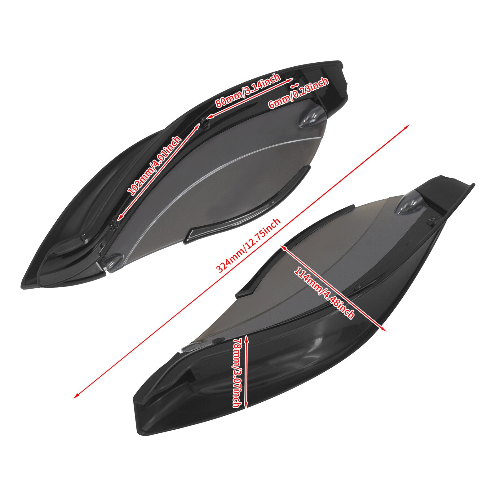 Black Batwing Fairing Brown Air Deflectors for Harley Electra Street Glide 14-23
