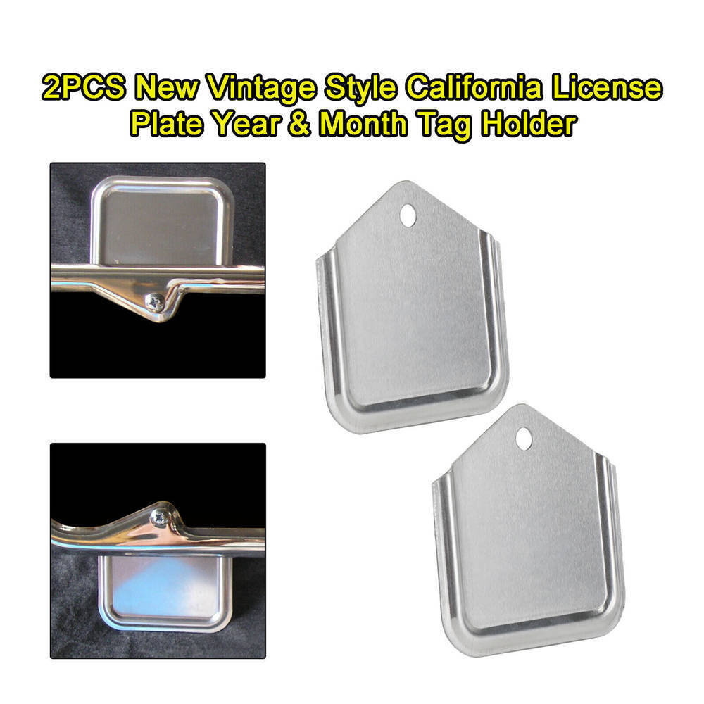 New 2-Pack Retro Style California License Plate Year and Month Label Clips