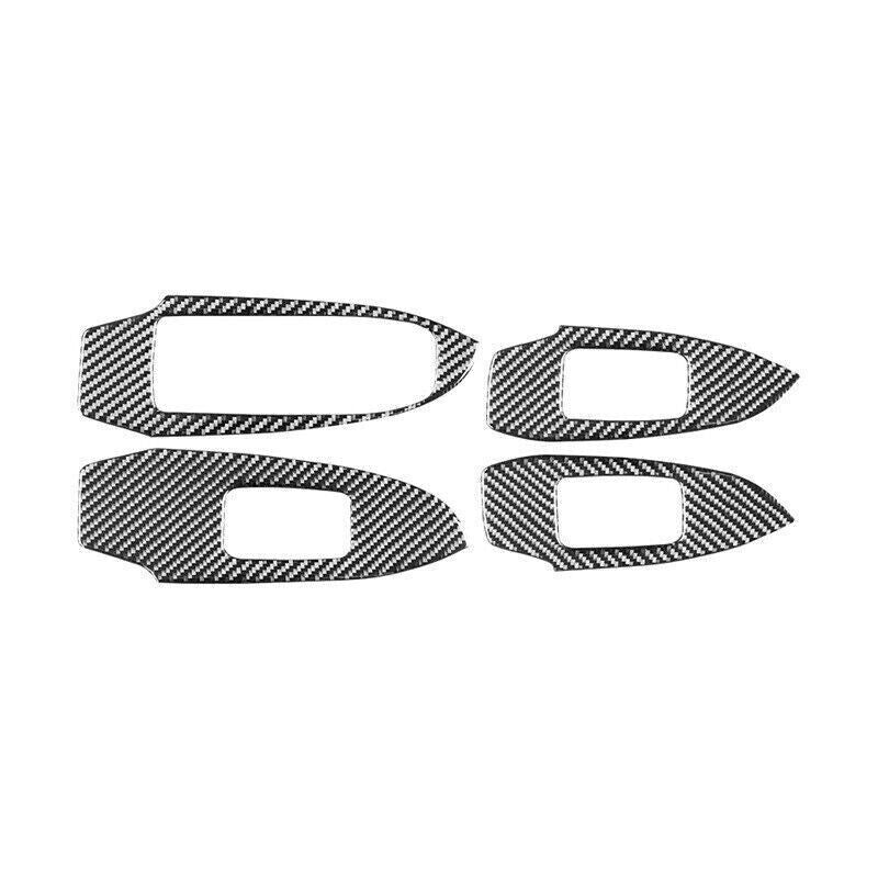 4X Real Carbon Fiber Window Switch Panel Cover Trim for Chevrolet Malibu 16-2024