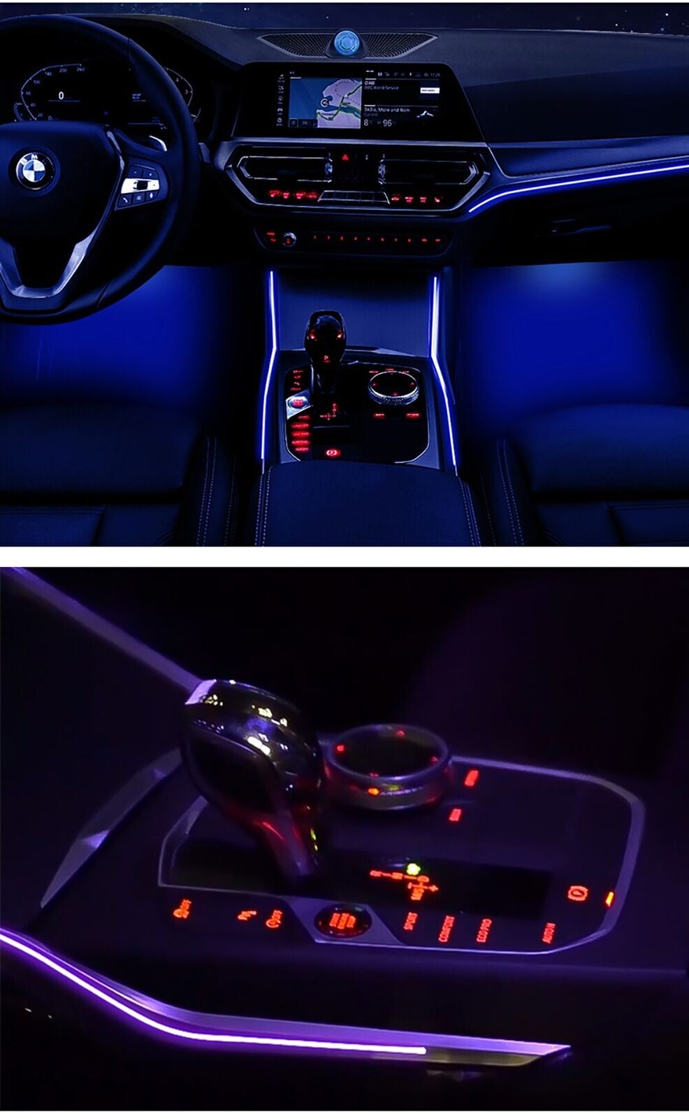 Set Center Console LED Ambient Lamp for BMW New 3/4 Series G20 G22 M3 M4 2020-21
