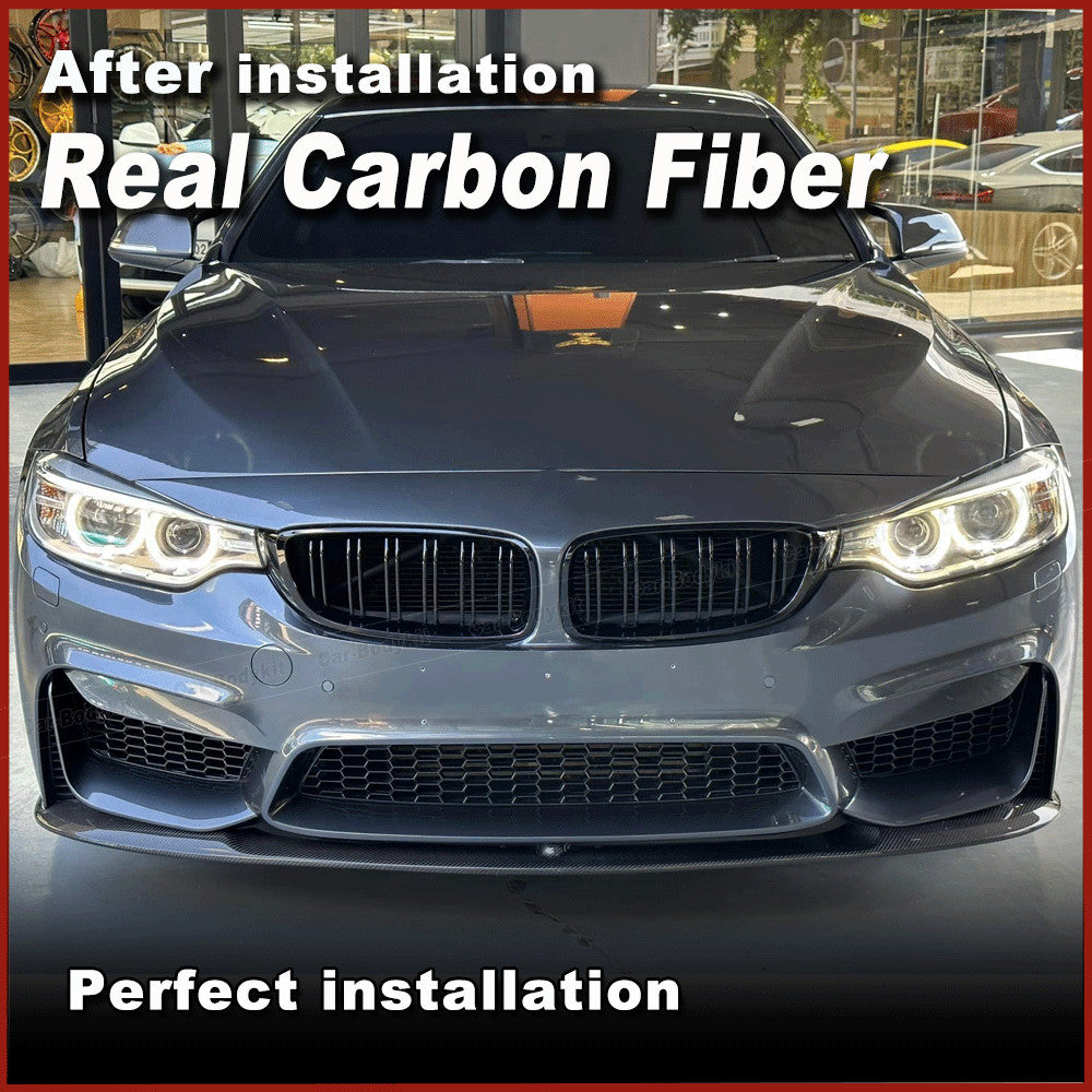 Fit for BMW F32 F33 435i 440i M-Sport REAL Carbon Front Bumper Chin Spoiler Lip