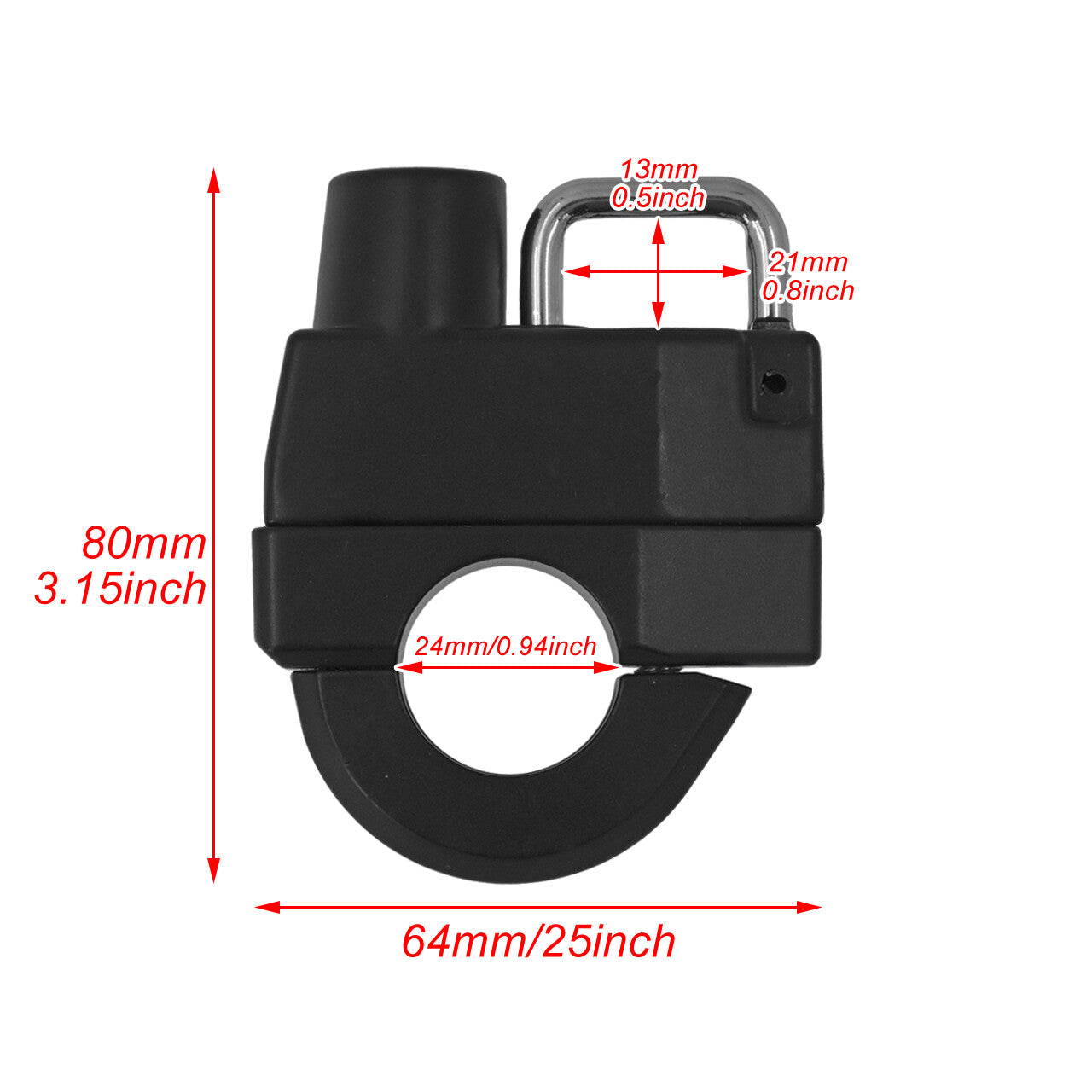 Universal Motorcycle Handlebars Helmet Lock Fit for Harley Softail Road Glide