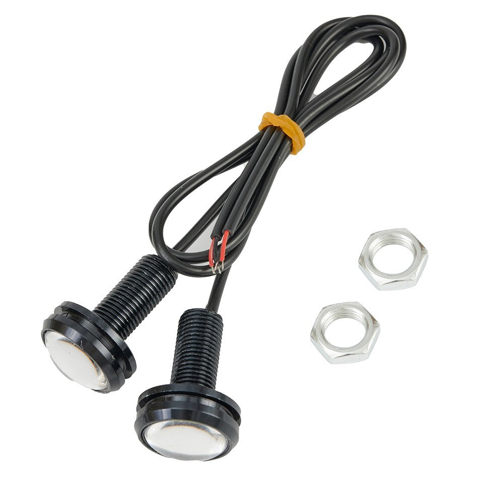4 White Dustproof 12LED Car Daytime Running Lights with Backup Signal