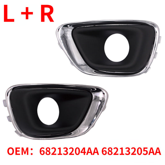 2Pcs Fog Light Lamp Bezel Cover Chrome Trim For 2014-2016 for Jeep Compass New