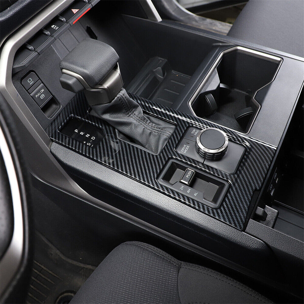Carbon ABS Central Control Gear Shift Panel Trim For Toyot@ Tundr@ Sequoia 2022+