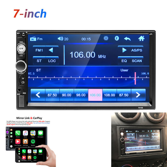 2Din Car Radio 7 HD Touch Screen Audio Stereo Video MP5 For Carplay Mirror Link