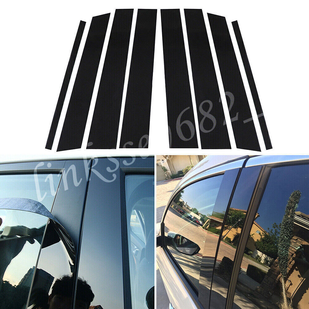 Piano Black Pillar Posts Door Window Molding Strip Trims for Lincoln MKZ 13-2020
