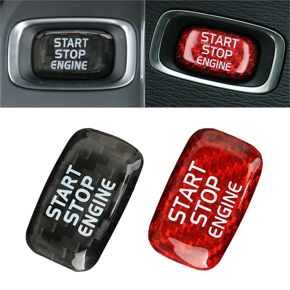 BLK Carbon Engine Start Stop Button Sticker Fit for Volvo V40 V60 S60L S60 XC60 S80L
