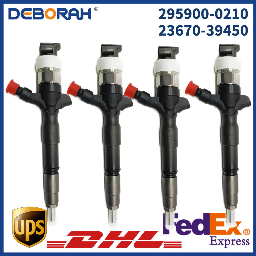 4X Diesel Fuel Common Rail Injector 295900-0210 23670-39450 for TOYOTA Hilux 2KD