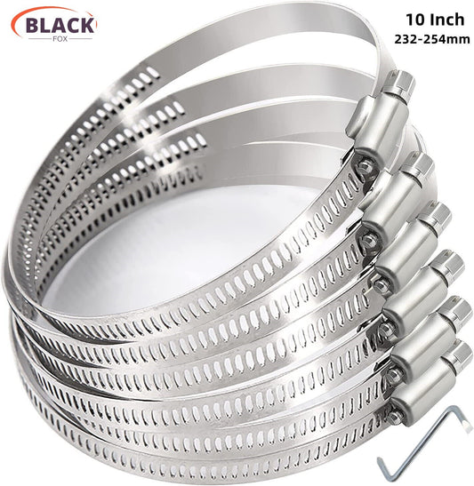 10-inch hose clamp, worm gear clamp, adjustable fuel line clamp for water hoses