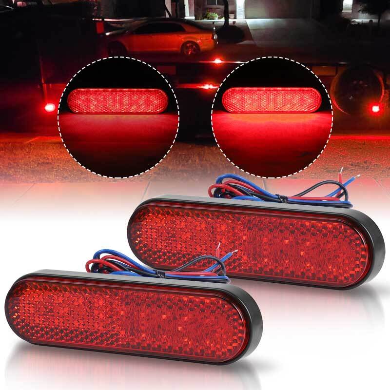 2X Motorcycle Reflector LED Running DRL Rear Brake Stop Tail Light For UTV ATV