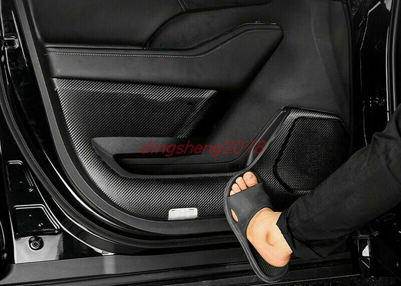 Carbon Fiber Inner Door Anti-Kick Anti-Dirty Pad for Toyota Highlander 2020-2023