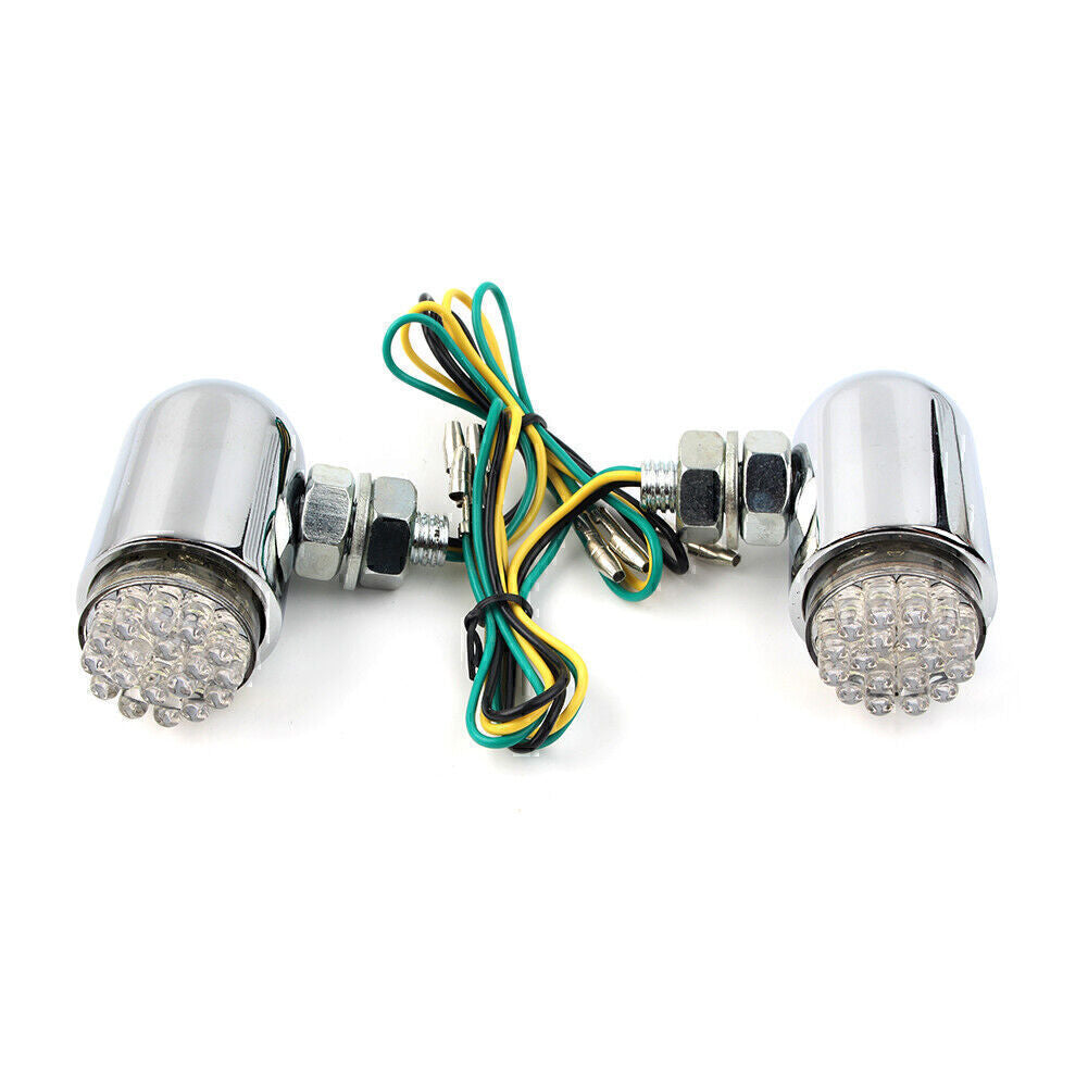 2x Custom Chrome Brake Running Turn Signal Tail Light Motor For Cruiser 2-color