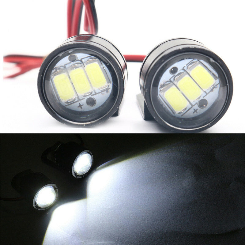 2x Hawkeye LED Tail Backup Light Motorcycle Mirrors Mount for Eagle Eye Running Lamp