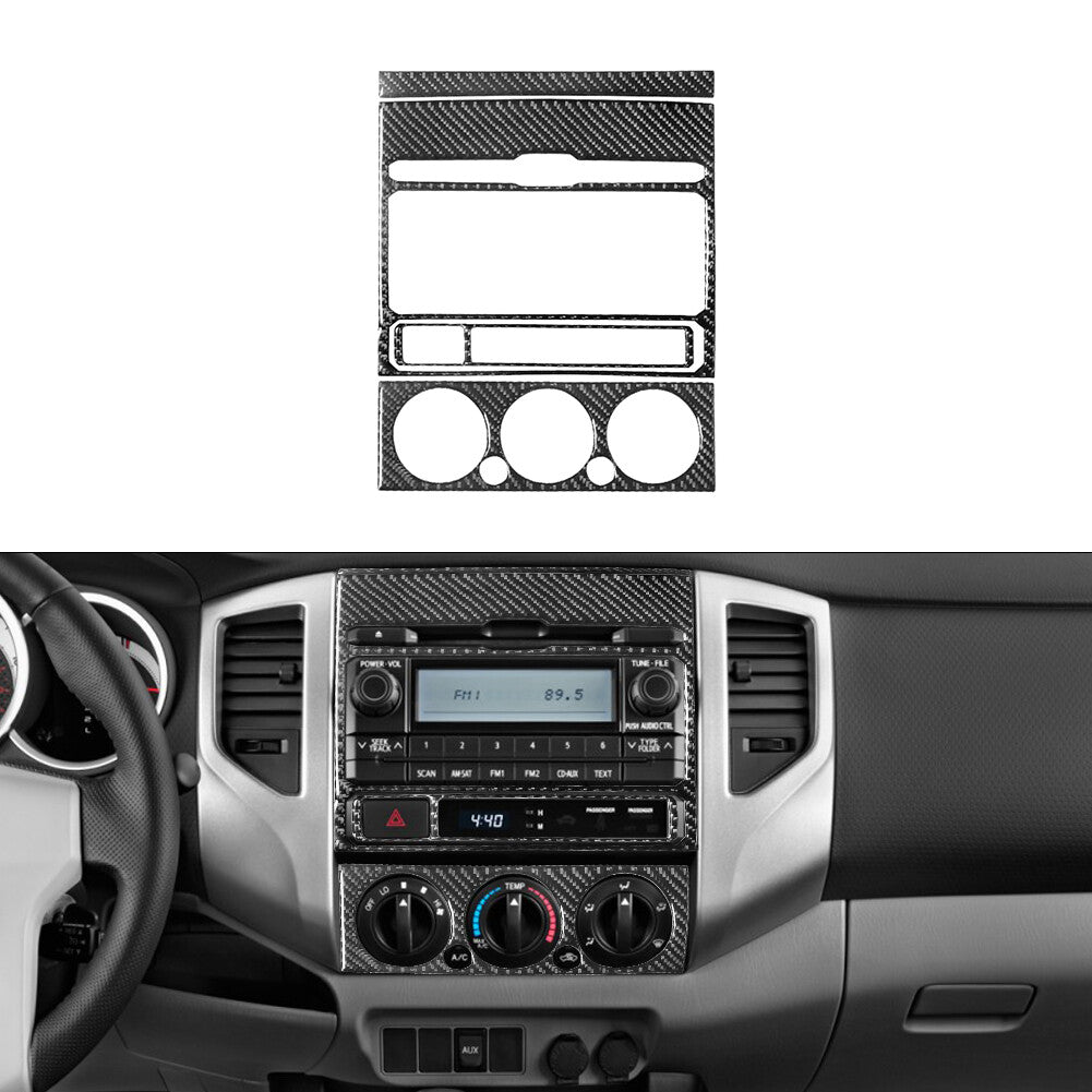 for Toyota Tacoma 2012-2015 4Pcs Central Control Trim Cover Type-A Carbon Fiber