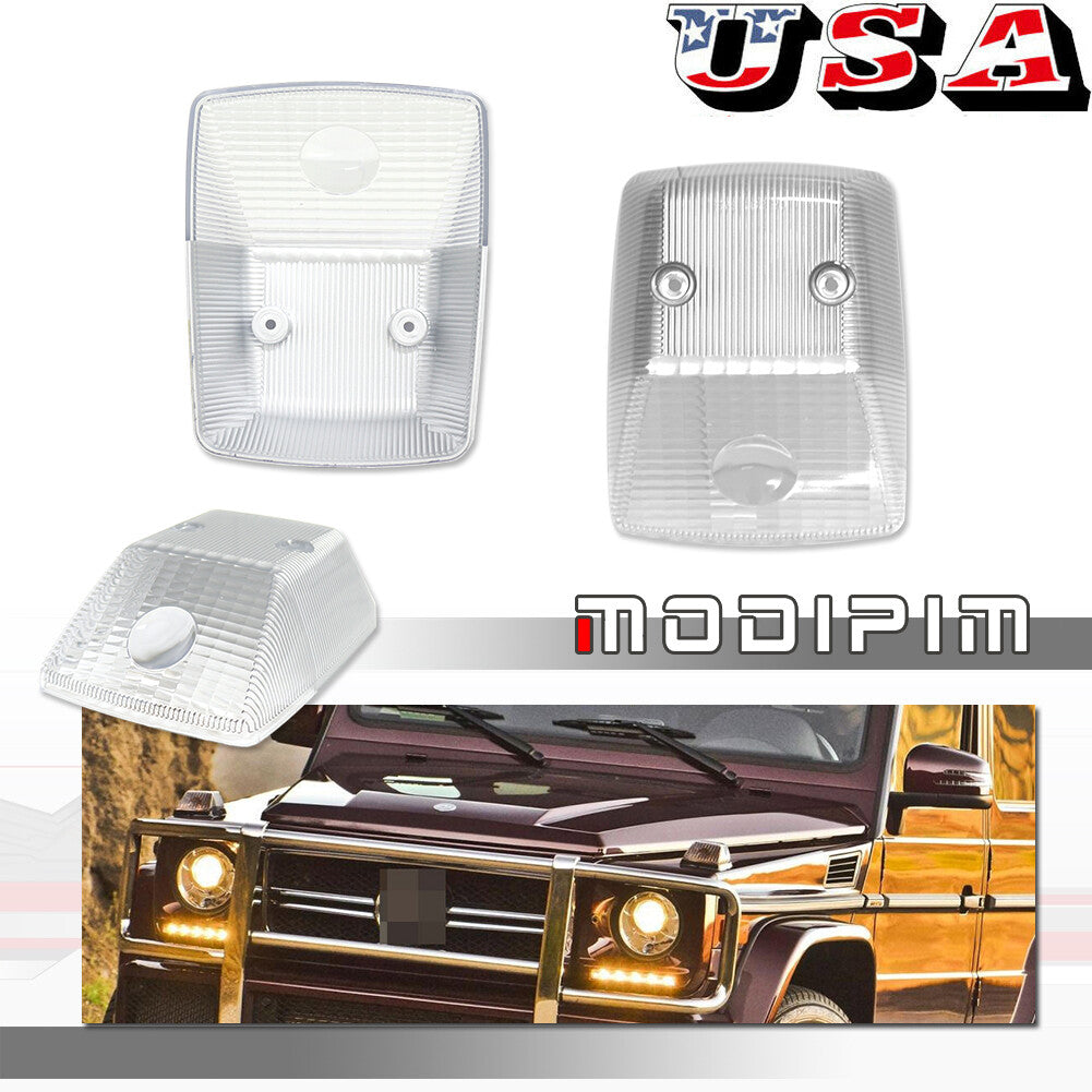 Transparent chrome front turn signal light cover suitable for 1980-18 for Mercedes-Benz G W460 W461 W463