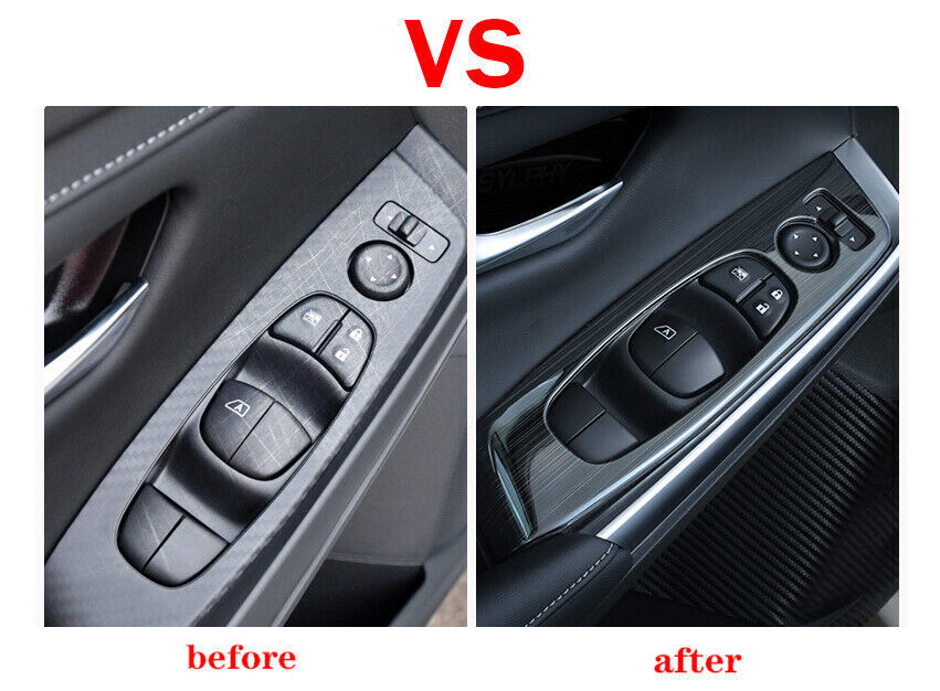 4pcs for NISSAN SYLPHY SENTRA 2020-24 BLACK WINDOW LIFT PANEL SWITCH COVER TRIM