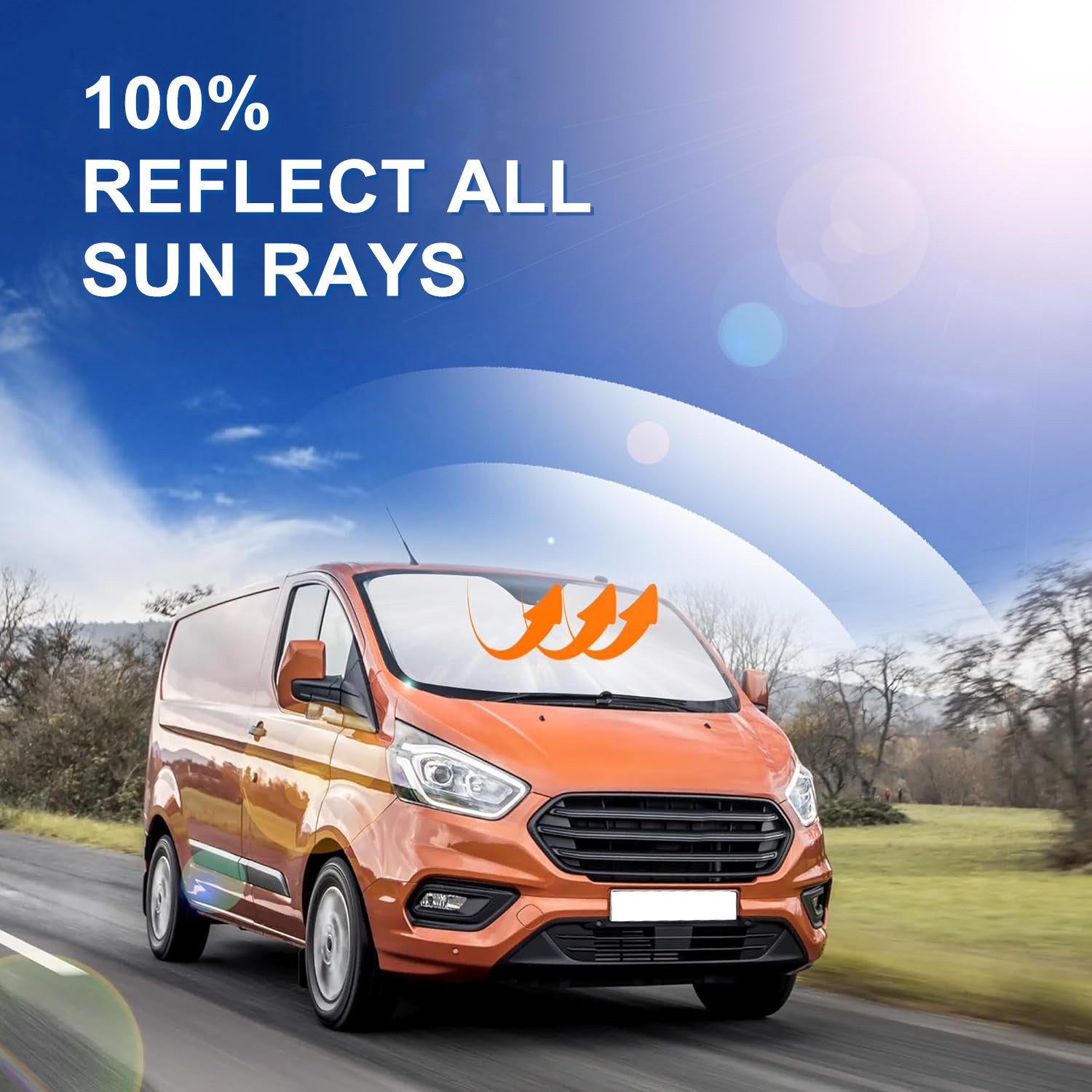 Custom Fit 2015-2025 for Ford Transit Car Front Windshield Sun Shade UVs Block Cover