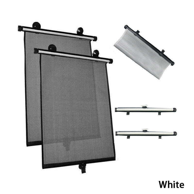 2Pcs Retractable Car Auto Side Window Baby Sun Shade Shield Roll Cover 5550CM