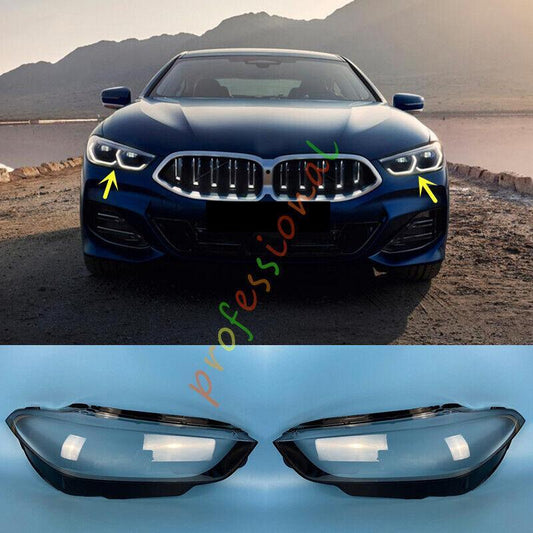for BMW 8-Series 2019-2022 Both Side Headlight Clear Lens Replace Cover+Sealant