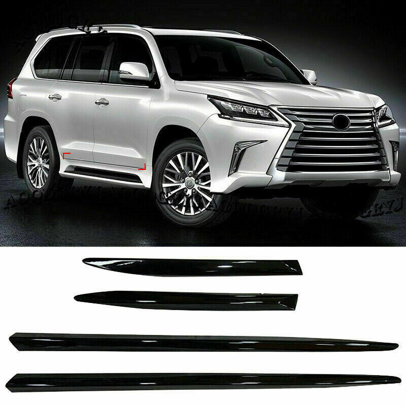 for LEXUS LX570 2016-2021 Glossy Black Side Body Door Molding Cover Trim Guard