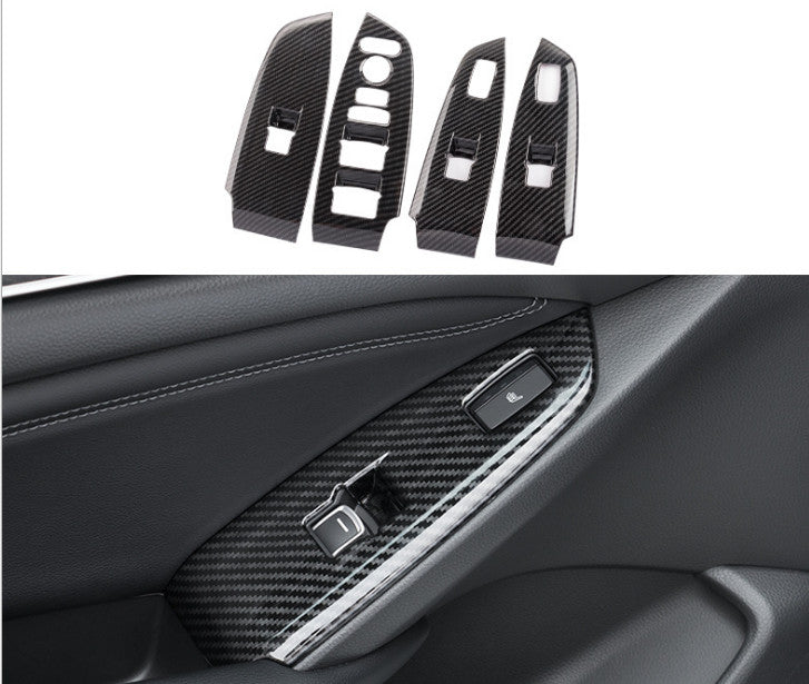4pcs Carbon Fiber Window Lift Panel Switch Cover Trim for Honda Accord 2018-2021