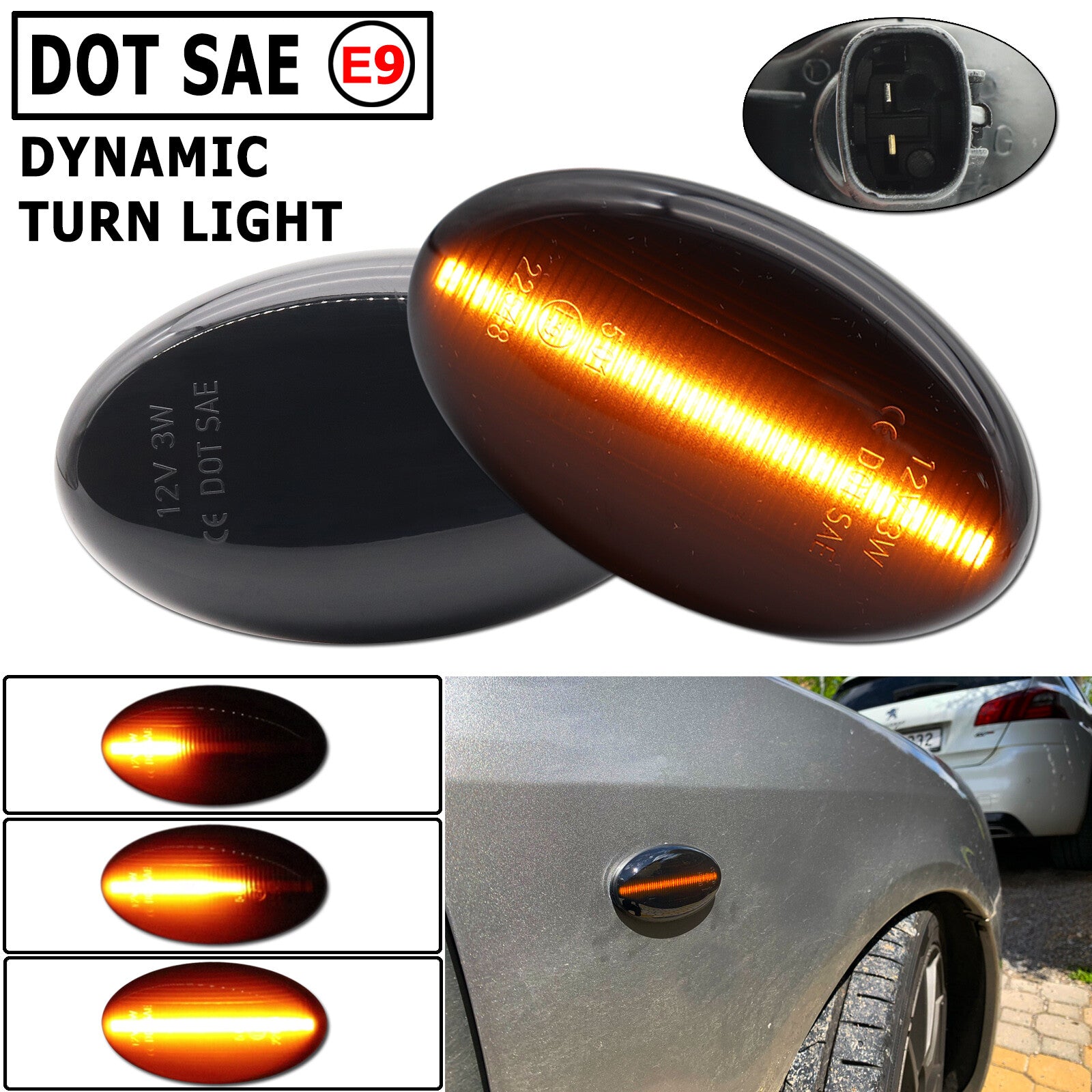 Pair Dynamic LED Side Indicator Turn Signal Light For Impreza WRX STI Forester