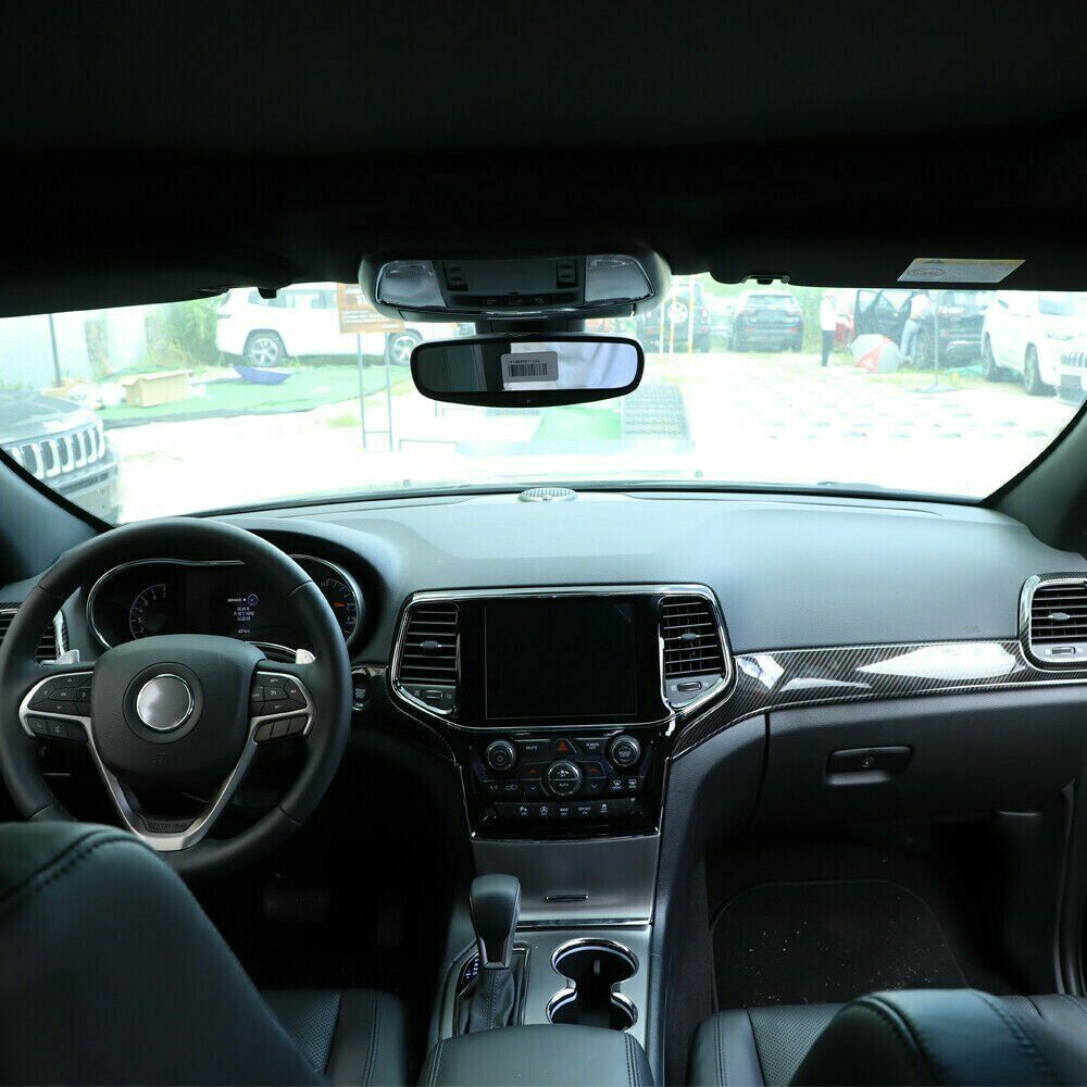 7P Carbon Fiber Dashboard Panel+Door Handle Trim for Jeep Grand Cherokee 2011-21
