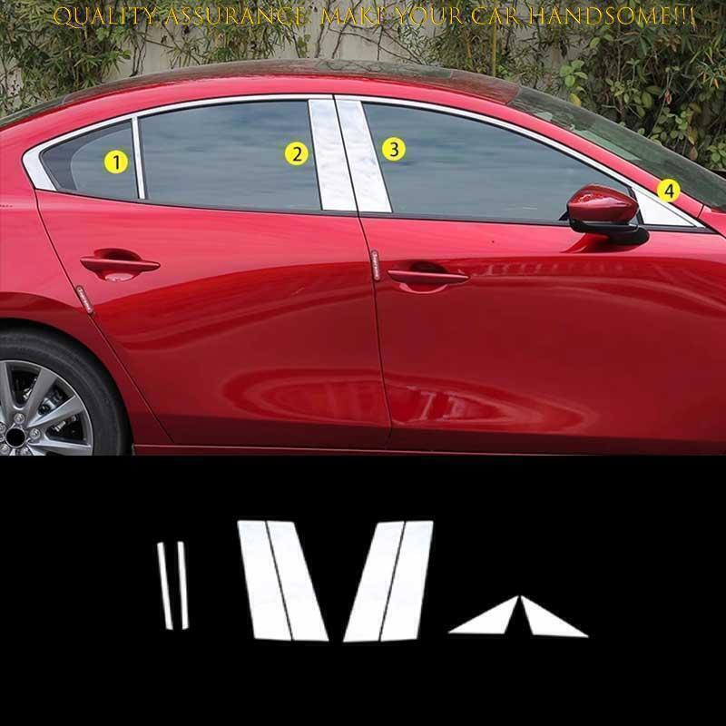 for Mazda 3 Axela 19-23 Silver Steel Window Center Bc Pillar Post Cover Trim 8P