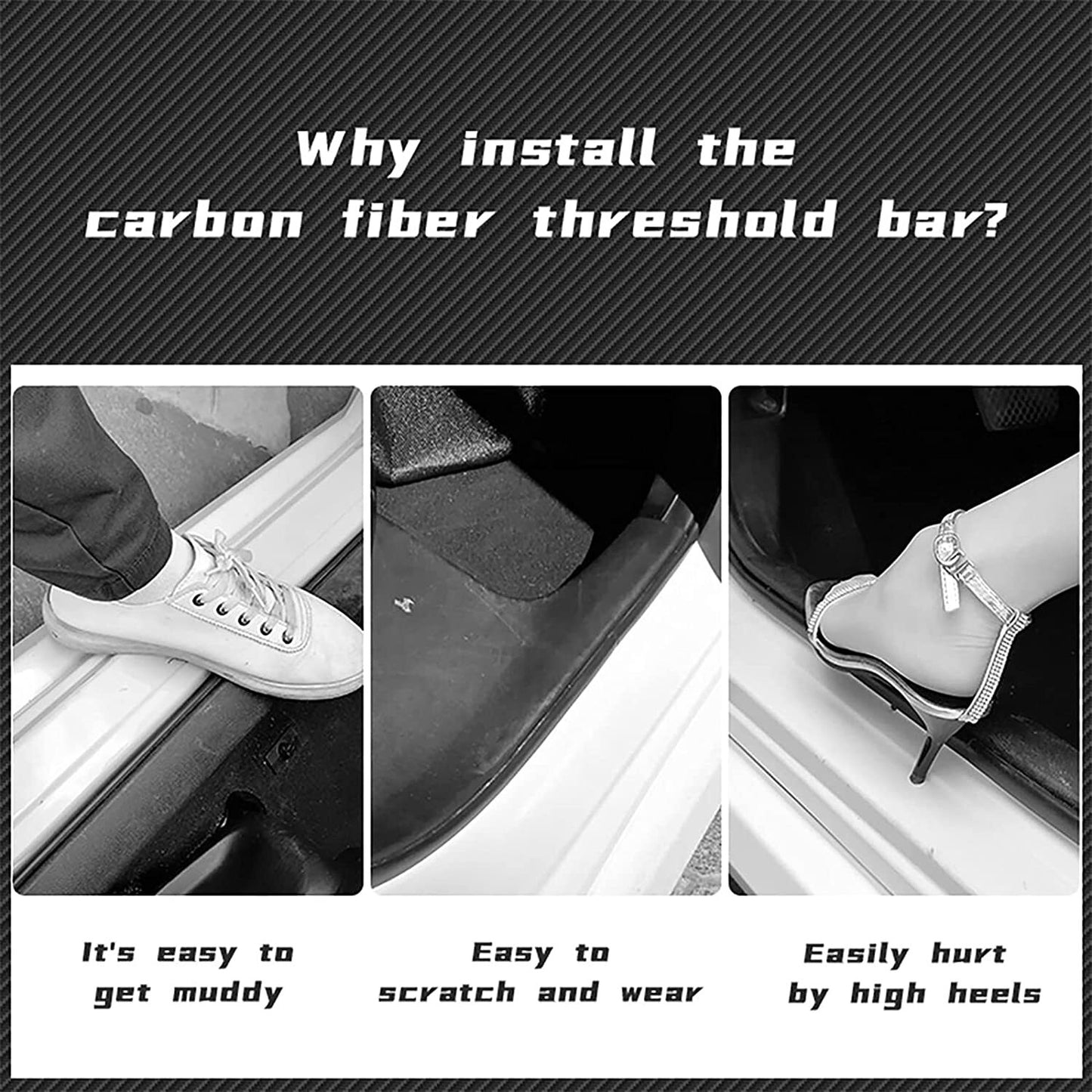 4x for Ram 1500 Truck Cab Accessories Door Sill Step Plate Scuff Cover Protector