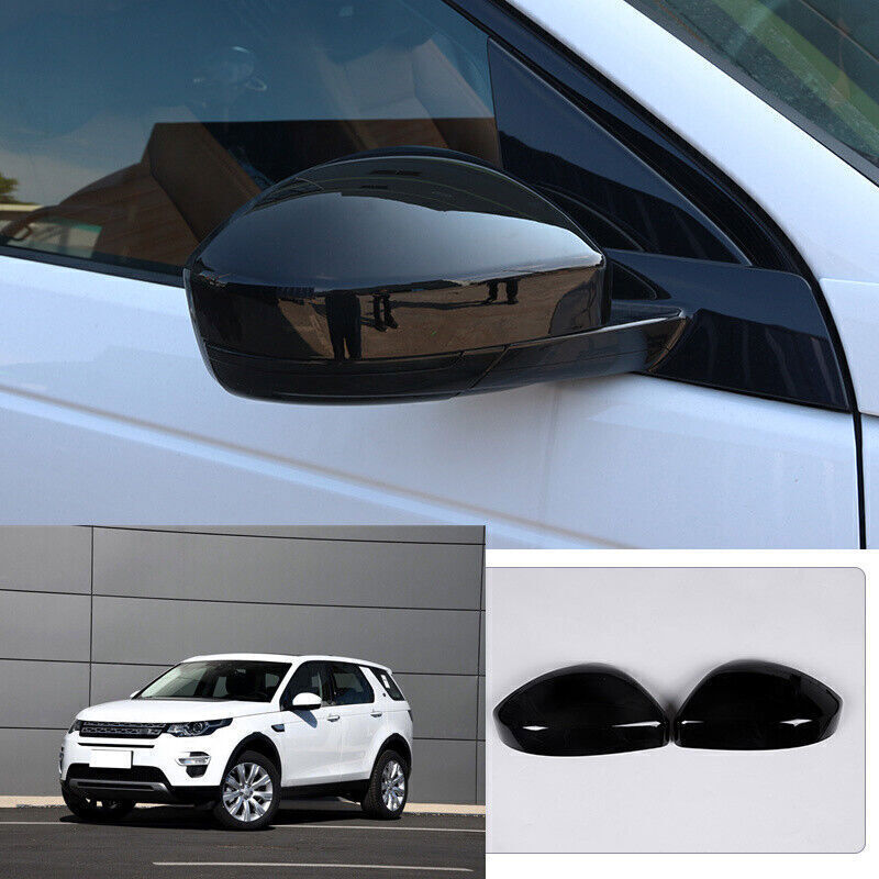 For LR Discovery Sport 15-19 Gloss Black Side Rear View Mirror Cap Cover Trim 2X