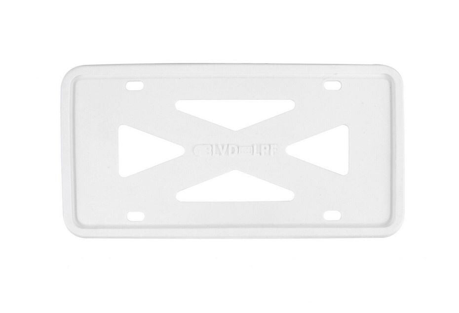 1 piece of white silicone car license plate frame cover for trunk, suitable for VW .