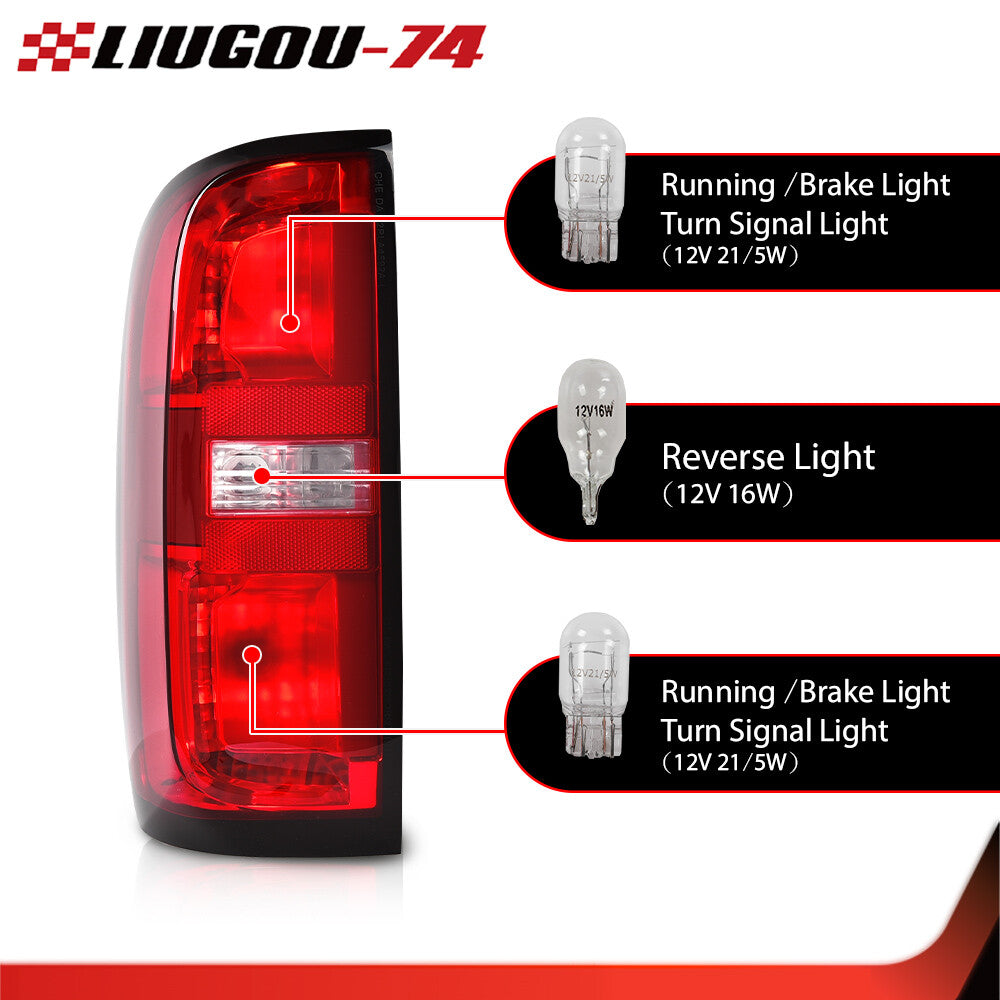 new, suitable for 2015-2022 for Chevrolet Colorado, driver's side taillight with left bulb.