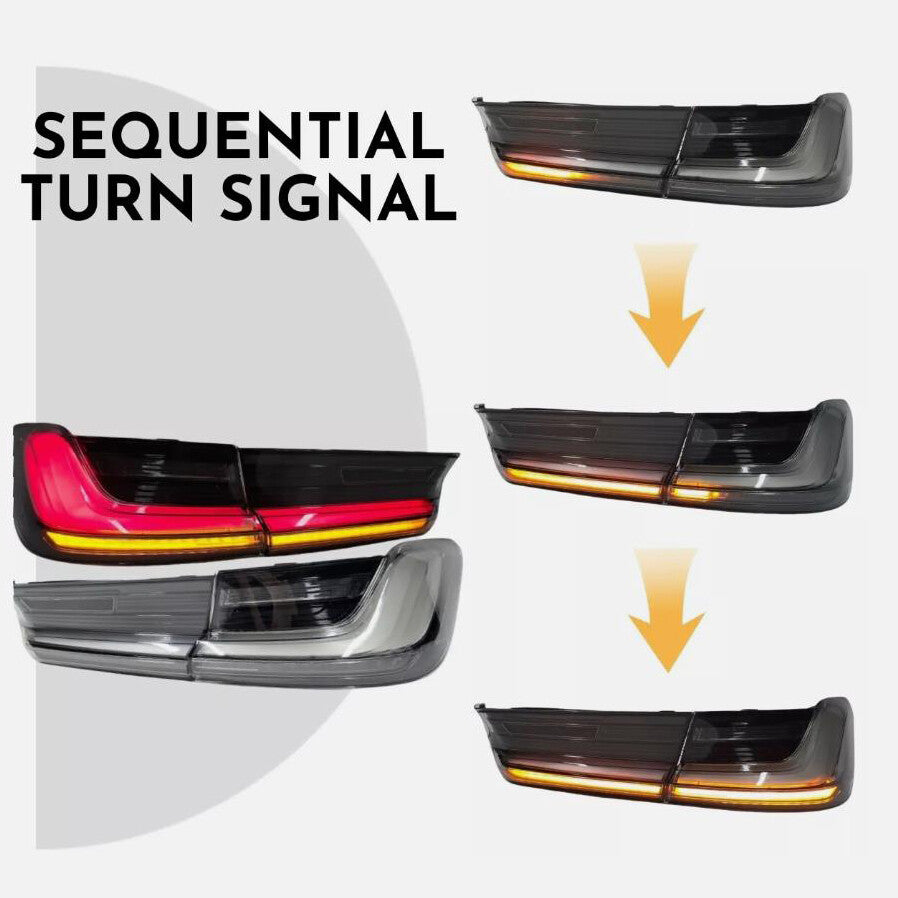 Clear Lens LED Tail Lights Set For 2019-2024 for BMW 3 Series G20 330 M340 G80 M3