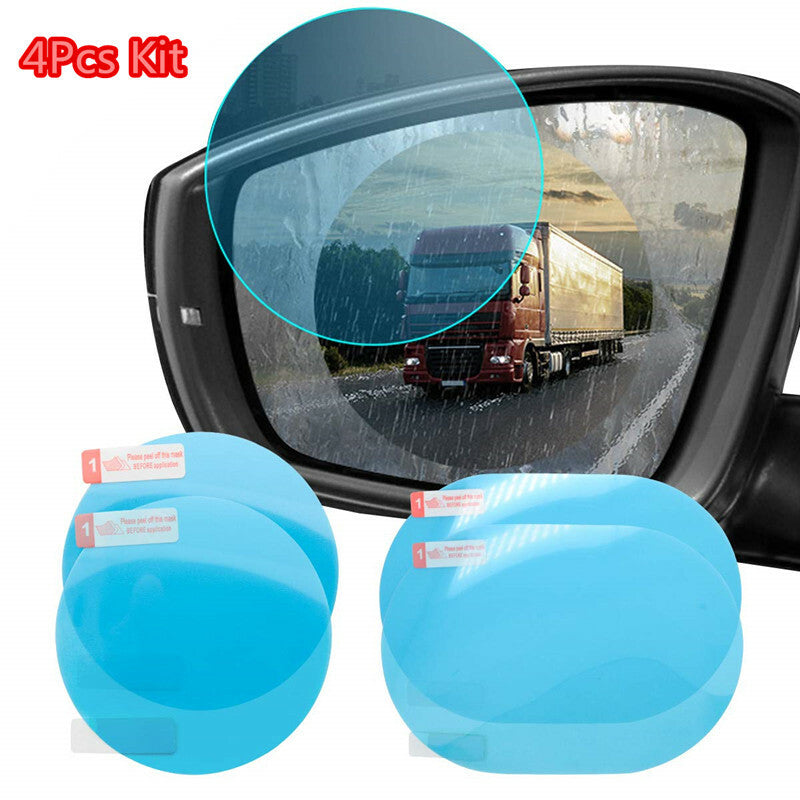 4Pcs Car Rear View Mirror Film Anti Glare Anti Fog Rainproof Waterproof Membrane