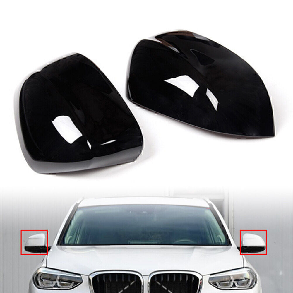 Rearview Rear View Mirror Cap Cover Fit for BMW X3 X4 G01 G02 2018-2022 Gloss Black