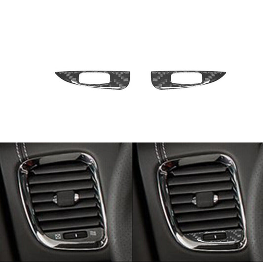 2x Carbon Fiber Front Dashboard Air Vent Trim for Dodge Durango 2014-2020 Type A