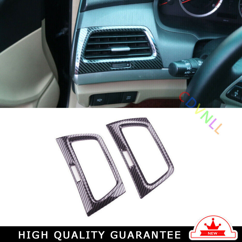 LR AC Air Outlet Vent Cover Trim for Honda Accord 2008-2013 Steel Carbon Fiber