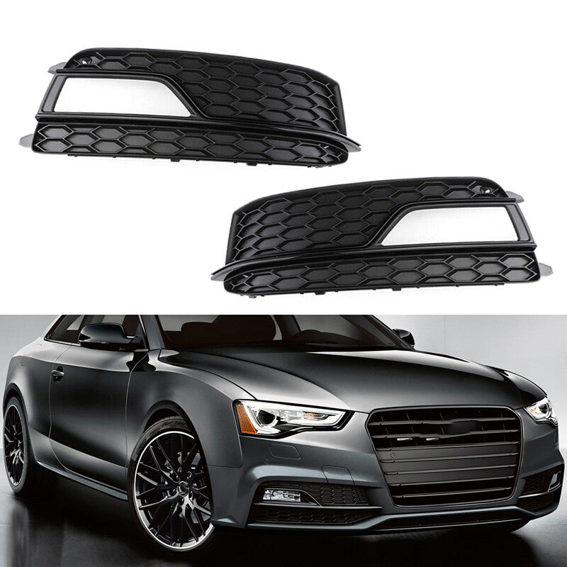 Front Bumper Lower Grilles Fog Light Grilles Pair for AUDI A5 S-Line S5 2013-17