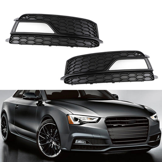 Front Bumper Lower Grilles Fog Light Grilles Pair for AUDI A5 S-Line S5 2013-17