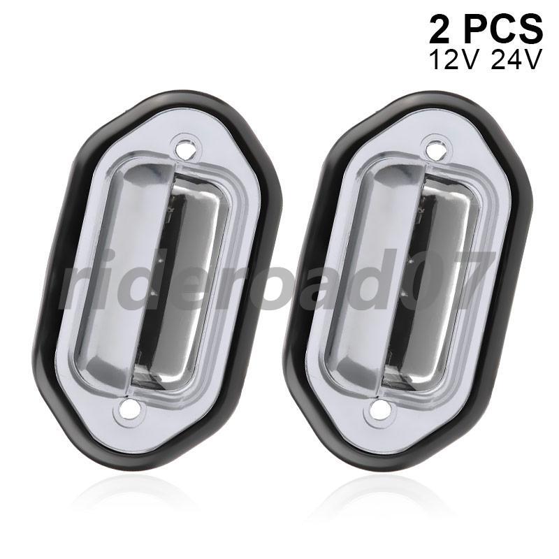 2X LED License Plate Light Tag Lamps Assembly Replacement for Truck Trailer Van