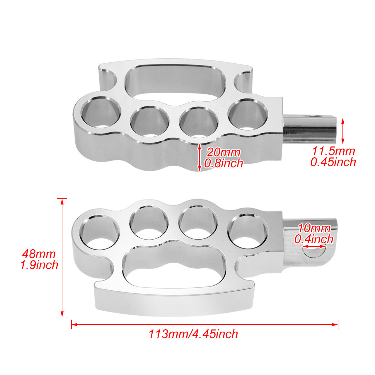 Chrome Flying Knuckle Control Foot Pegs for Harley Touring Electra Glide Dyna