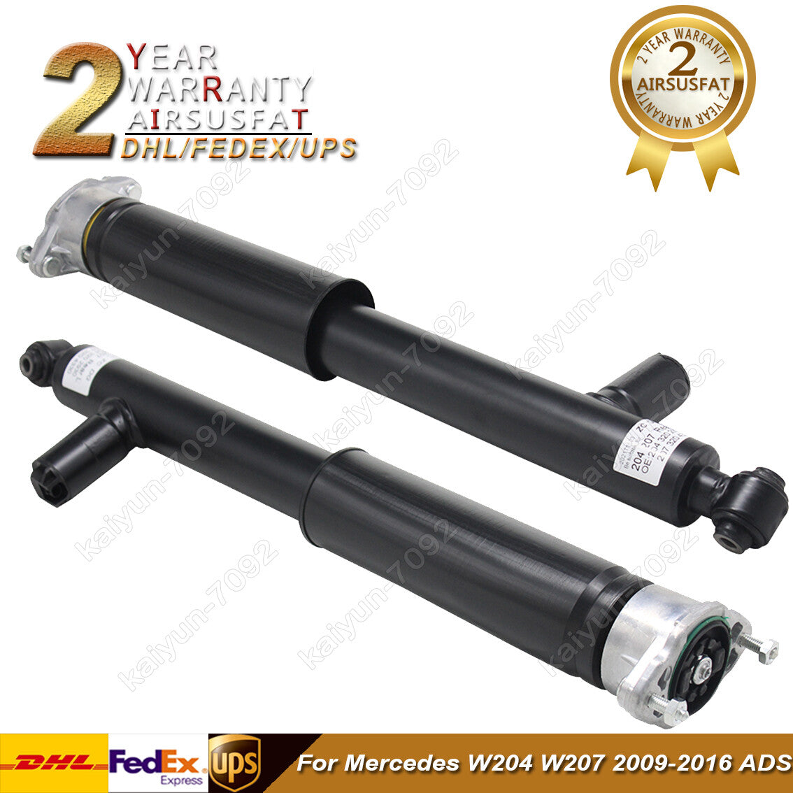 2x Rear LeftRight Suspension Shock Strut W/ADS for Mercedes W204 W207 2009-2016