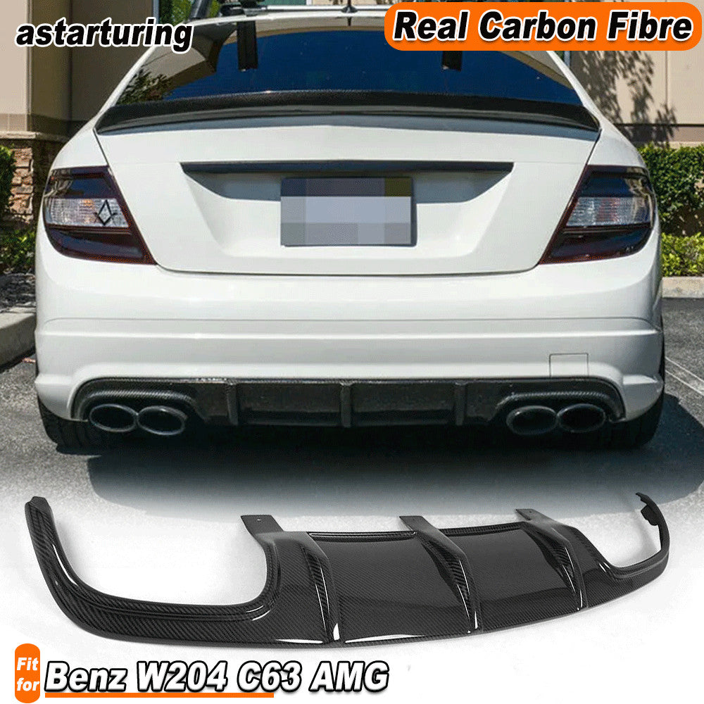for Mercedes-Benz W204 C63 Sedan 09-11 REAL CARBON Rear Bumper Diffuser Lip