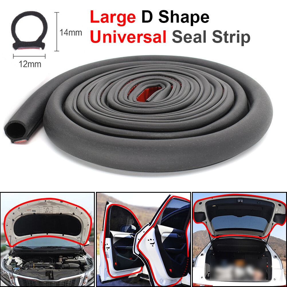 2m D - type car door gasket rubber seal self-adhesive sealing tape car door window