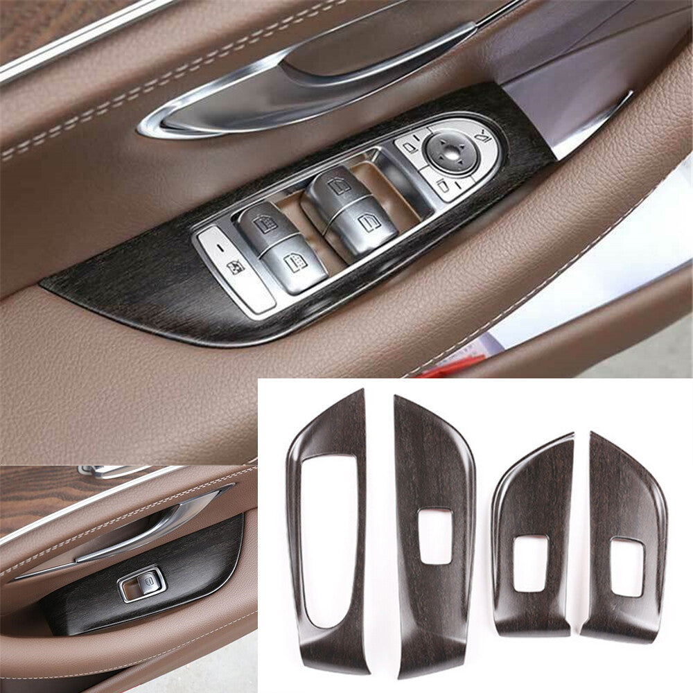 Oak Grain Window Lift Switch Button Trim for Mercedes-Benz E Class 2016-2021 low